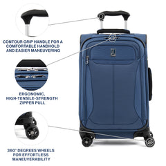 Travelpro Tourlite Softside Expandable Luggage with 4 Spinner Wheels, Lightweight Suitcase, Men and Women ( Blue , Carry-On 21-Inch ) Blue Carry On 21 Inch U38