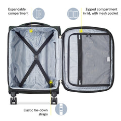 DELSEY Paris Sky Max 2.0 Softside Expandable Luggage with Spinner Wheels ( Black , Carry-on 21 Inch ) Black Carry On 21 Inch U5