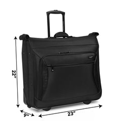 WallyBags 45 Premium Rolling Garment Bag with multiple pockets ( Black , One Size ) Black One Size U22