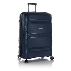 Heys Milos Durable and lightweight luggage, made with Duraflex impact-resistant material, TSA Combination Lock, Dual Spinner Wheels, and Expandable ( Navy , 30-Inch Checked-Large ) Navy 30 Inch Checked Large U1