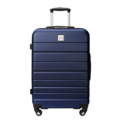 Skyway Epic 2.0 Hardside Lightweight and Durable ABS Shell Luggage, Spacious with Dual Spinning Wheels, Comfort Grip and Expandable, Men and Women ( Royal Blue , Checked-Medium 24-inch ) Royal Blue Checked Medium 24 Inch U1