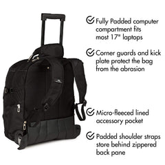 High Sierra Wheeled Backpack ( Black , One size ) Black One Size U2