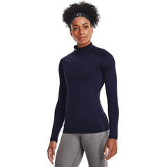 Under Armour Womens Authentics Mock Neck T-Shirt, Midnight Navy (410)/White, Small U1