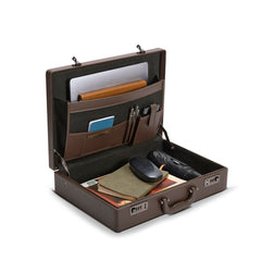 Solo New York Grand Central Attaché Briefcase with Main Compartment, Organizer Section, File Pocket & Dual Combination Locks ( Espresso , One Size ) Espresso One Size U1