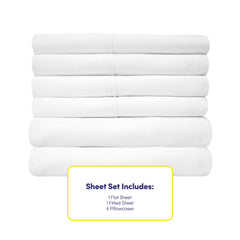 King Size Bed Sheets - 6 Piece 1500 Supreme Collection Fine Brushed Microfiber Deep Pocket King Sheet Set Bedding - 2 Extra Pillow Cases, Great Value, King, White White King U2