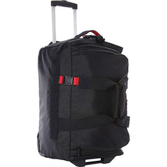 A.SAKS Rolling Trolley Duffel Bag 20-Inch Carry-On, Expandable with 2-Wheels and Telescoping Handle for Easy Traveling, Lightweight and Durable, Black with Red Details Black/Red 20-inch U1