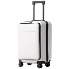Coolife Luggage Suitcase Piece Carry On ABS+PC Spinner Trolley with pocket Compartment(White, 20in(carry on)) U1