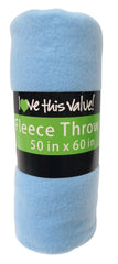 Basic+ Cozy 50 X 60 Fleece Throw Blanket -Baby Blue Baby Blue 50" x 60" U1