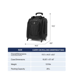 Travelpro Luggage Maxlite 5 Softside Lightweight Rolling Underseat Compact Carry on Upright 2 Wheel Bag, 15-Inch — Black Black 15-Inch U1