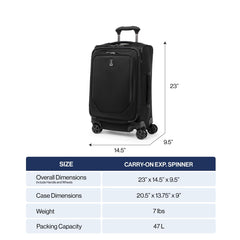 Travelpro Crew Classic Lightweight Softside Expandable Carry on Luggage, 8 Wheel Spinner Suitcase, Men and Women, Carry On 21-Inch, Titanium Grey Titanium Grey Carry On U4