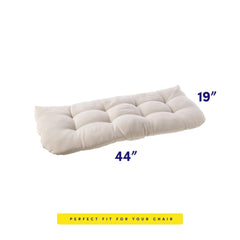 Sweet Home Collection Patio Chair Cushions Outdoor Loveseat Lounge Seat Pads Premium Comfortable Thick Fiber Fill Tufted 44" x 19", 1 Count (Pack of 1), Cream Cream 1 Count (Pack of 1) U1