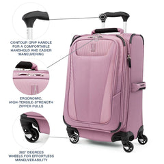 Travelpro Maxlite 5 Softside Expandable Luggage with 4 Spinner Wheels, Lightweight Suitcase, Men and Women ( Orchid Pink Purple , Carry-on 21-Inch ) Orchid Pink Purple Carry On 21 Inch U6