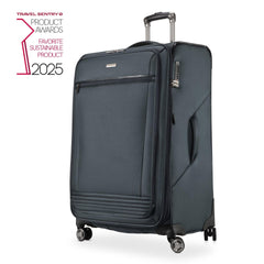 Ricardo Beverly Hills Avalon Softside Luggage Made with Sustainable 100% Recycled PET (rPET), Lightweight, Eco-Friendly Travel, Expandable, Dual Spinner Wheels ( Storm Blue , 28-inch ) Storm Blue 28 Inch U1