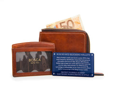 Bosca Dolce Zip Wallet - Euro Size - Rfid Amber One Size U1
