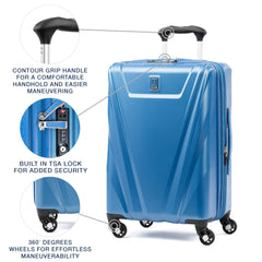 Travelpro Maxlite 5 Hardside Spinner Wheel Luggage Azure Blue Carry On 21 Inch U3