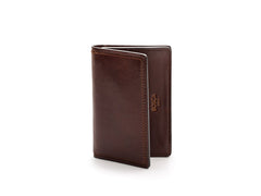 Bosca Mens Dolce Collection - Full Gusset Two-Pocket Card Case w/ I.D. Dark Brown One Size U1