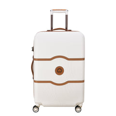 DELSEY Paris Chatelet Hardside Luggage with Spinner Wheels ( Champagne White , Checked-Medium 24 Inch ) Champagne White Checked Medium 24 Inch U6