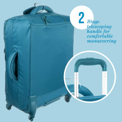 Lipault - Original Plume Spinner 65/24 Luggage - Medium Suitcase Rolling Bag for Women - Duck Blue Duck Blue One Size U1