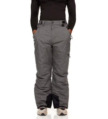 Arctic Quest Mens Snow Ski Waterproof Softshell Snowboard Pants Outdoor Hiking Zipper Bottom Windproof Warm Snow Pants, Grey Heather, Large U1