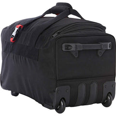 A.SAKS Rolling Trolley Duffel Bag 20-Inch Carry-On, Expandable with 2-Wheels and Telescoping Handle for Easy Traveling, Lightweight and Durable, Black with Red Details Black/Red 20-inch U1