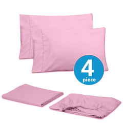 Twin XL Size Bed Sheets - 4 Piece 1500 Supreme Collection Fine Brushed Microfiber Deep Pocket Twin X-Large Sheet Set Bedding - 1 EXTRA PILLOW CASES, GREAT VALUE, Twin XL, Pink Pink Twin XL(Pack of 1) U1