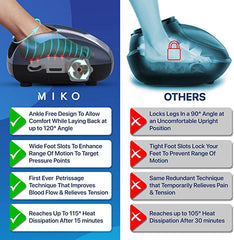 MIKO Foot Massager Machine - Deep Kneading, Shiatsu, Air Compression, and Heat Therapy - Plantar Fasciitis, Diabetics, Neuropathy, Fits Up to Men Size 12 U1