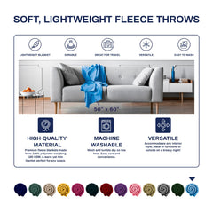 Basic+ Cozy 50 X 60 Fleece Throw Blanket -Baby Blue Baby Blue 50" x 60" U1