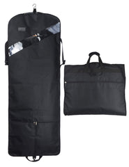 66'' Tri-fold Extra Long Dress Garment Bag, Premium & Breathable Tear-resistant Hanging Suit Cover for Travel and Storage Black 66 inches U1