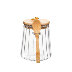 CNWSGEM Sugar Bowls Sugar Container 25.36 FL OZ Glass Coffee Canister Airtight Food Storage Jar with Lid and Spoon Candy Jar Coffee Bar Accessories Storage Beans Powder (Conical) Conical 17/25/27 OZ U1