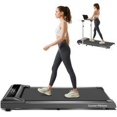 CURSOR FITNESS Under Desk Treadmill, 2 in 1 Walking Pad, 2.5 HP Quiet Brushless, 265 LBS Capacity for Home and Office Workout U1