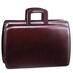 Jack Georges Elements Double Gusset Top Zip Leather Briefcase 4202 - Burgundy Burgundy One Size U1