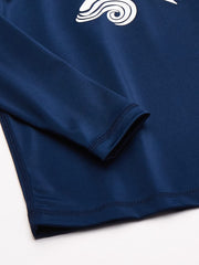 Kanu Surf boys Platinum Long-sleeve Rashguard rash guard shirts, Navy, 14-16 US U1