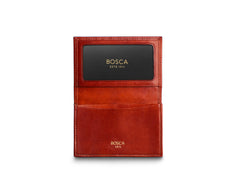 Bosca Men's Wallet, Old Leather Full Gusset 2-Pocket Card Case Wallet with I.D. Window ( Cognac , One Size ) Cognac One Size U1