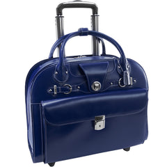 McKlein USA Edgebrook 15.4" Leather Wheeled Ladies' Laptop Briefcase ( Navy , One Size ) Navy One Size U1