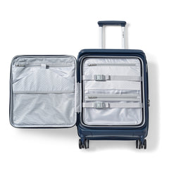 Samsonite Paralux Luggage - Innovative Design - Quick Access Front Pocket - Dual Suspension Wheel Technology - TSA Lock - Expandable - Includes Removable Packing Cubes ( Midnight Navy , Carry-On Spinner ) Midnight Navy Carry On Spinner U1