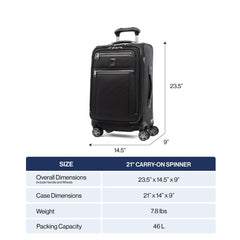Travelpro Platinum Elite Softside Expandable Checked Luggage, 8 Wheel Spinner Large Suitcase, TSA Lock, Men and Women ( Pilot Green , Carry-On 21-Inch ) Pilot Green Carry On 21 Inch U6