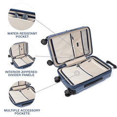 Travelpro Platinum Elite Hardside Expandable Spinner Wheel Luggage TSA Lock Hard Shell Polycarbonate Suitcase ( Dark Sky Blue , Carry-on with Laptop Pocket 21-Inch ) Dark Sky Blue Carry On With Laptop Pocket 21 Inch U2