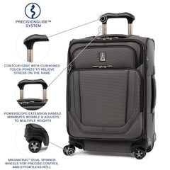Travelpro Crew Versapack Softside Expandable Spinner Wheel Luggage ( Titanium Grey , Carry-On 21-Inch ) Titanium Grey Carry On 21 Inch U4