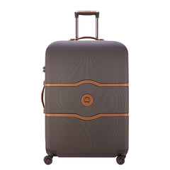 DELSEY Paris Chatelet Hardside Luggage with Spinner Wheels Chocolate Brown Checked Large 28 Inch U3