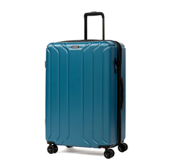 NONSTOP NEW YORK Luggage Expandable Spinner Wheels hard side shell Travel Suitcase Lightweight, TSA Lock, Double USB Port ( Teal , Checked-Large 28-Inch ) Teal Checked Large 28 Inch U8
