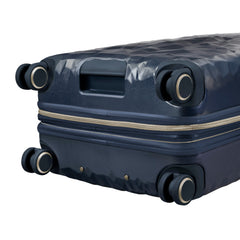 Ricardo Beverly Hills Indio Hardside Luggage, Durable, Spacious, Stylish, Compression Straps, Secondary Packing Compartment ( Dark Navy , Checked-Medium 24-Inch ) Dark Navy Checked Medium 24 Inch U1