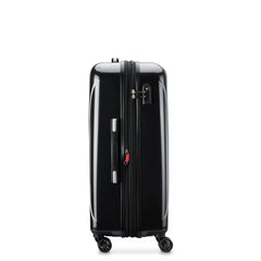 DELSEY Paris Helium Aero Hardside Expandable Luggage with Spinner Wheels ( Black , Checked-Medium 25 Inch ) Black Checked Medium 25 Inch U23