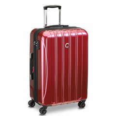 DELSEY Paris Helium Aero Hardside Expandable Luggage with Spinner Wheels ( Brick Red , Checked-Medium 25 Inch ) Brick Red Checked Medium 25 Inch U5
