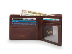 Bosca Mens Dolce Executive I.D. Wallet Dark Brown One Size U3