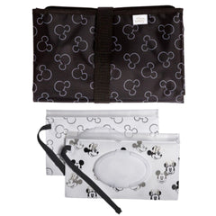 Disney Baby Full Body Changing Pad and Wipes Case Bundle ( Mickey Black , One Size ) Mickey Black One Size U1