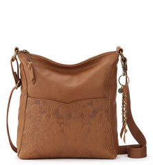 The Sak Lucia Leather Crossbody Tobacco Floral Embossed One Size U1