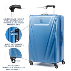 Travelpro Maxlite 5 Hardside Spinner Wheel Luggage Azure Blue Checked Large 29 Inch U1