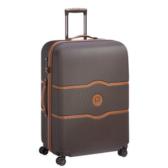 DELSEY Paris Chatelet Hardside Luggage with Spinner Wheels Chocolate Brown Checked Large 28 Inch U3
