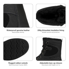 NORTIV 8 Men's Waterproof Winter Snow Boots Black Avenue Size 13 M US U1