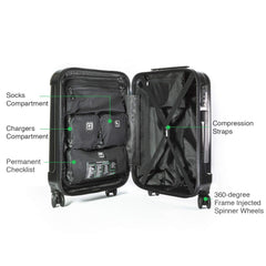 Genius Pack Hardside Luggage Spinner - Smart, Organized, Lightweight Suitcase - TSA Approved Maximum Allowance Cabin Size (2 Piece Set (29/21), Navy) U1